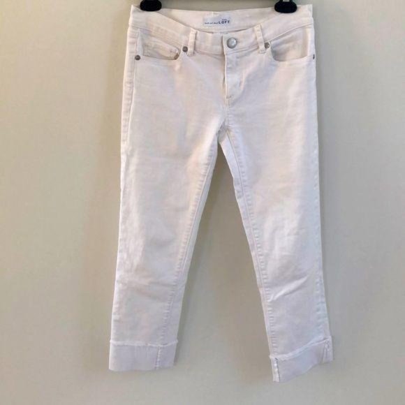 LOFT Denim - Loft White Cropped Capri Denim Pants